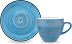 Wilmax Espressotasse mit Untertasse 75 ml 6er-Set Blau aus Porzellan