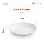 Wilmax Tiefer Servierteller 25,5 cm Weiß aus Porzellan