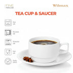 Wilmax Tasse mit Untertasse 220 ml Weiß aus Porzellan