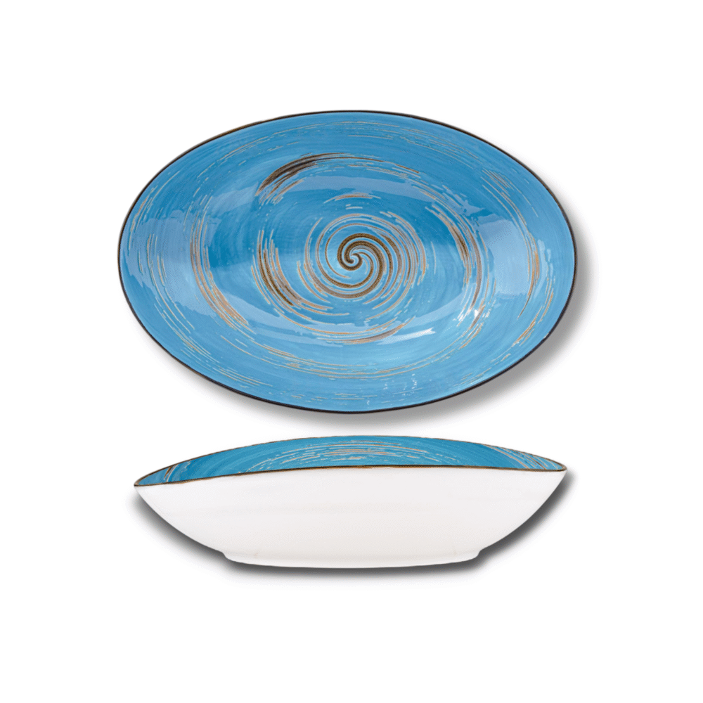 Wilmax Schale oval 25 cm Blau Porzellan WL-669640/A