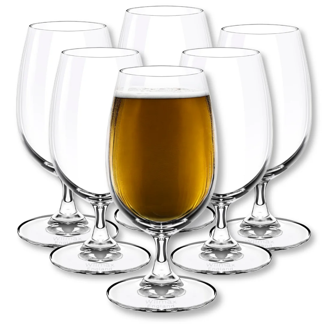 Wilmax Bierglas 420 ml 6er-Set Transparent aus Wilmax Crystalline-Serie