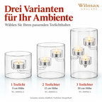 Wilmax Teelichthalter für 1 Teelicht 9 cm Transparent aus Glas