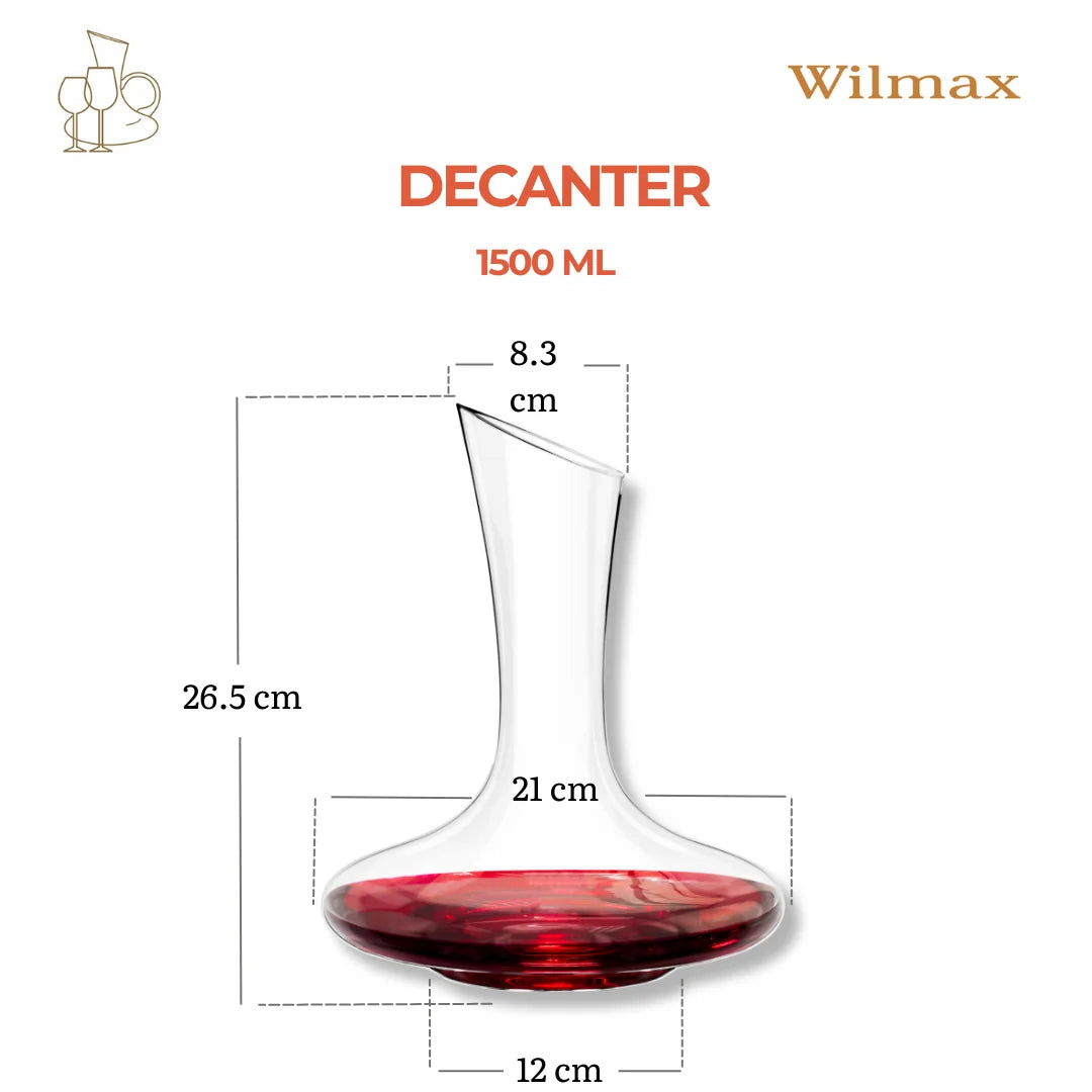Wilmax Weindekanter 1500 ml Transparent aus Wilmax Crystalline-Serie