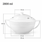 Wilmax Suppenterrine mit Deckel 2800 ml Weiß aus Porzellan