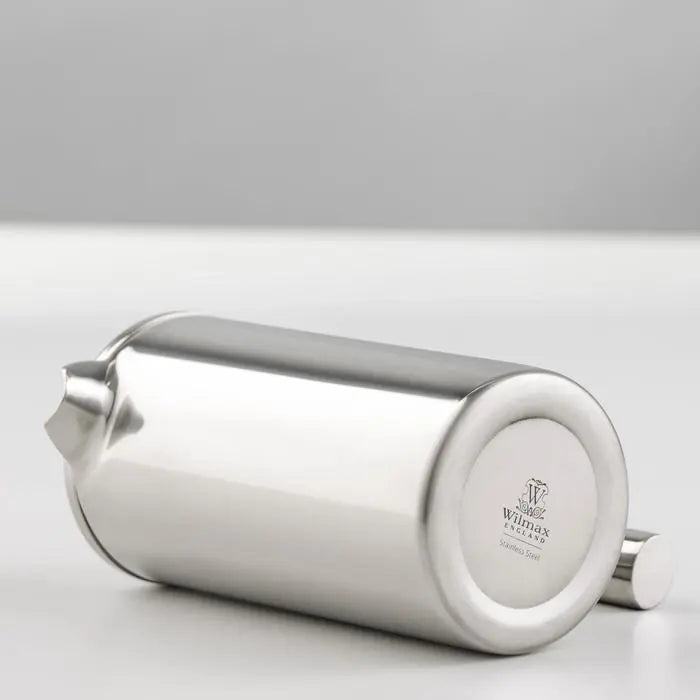Wilmax Doppelwandige French Press 1000 ml Silber aus Edelstahl