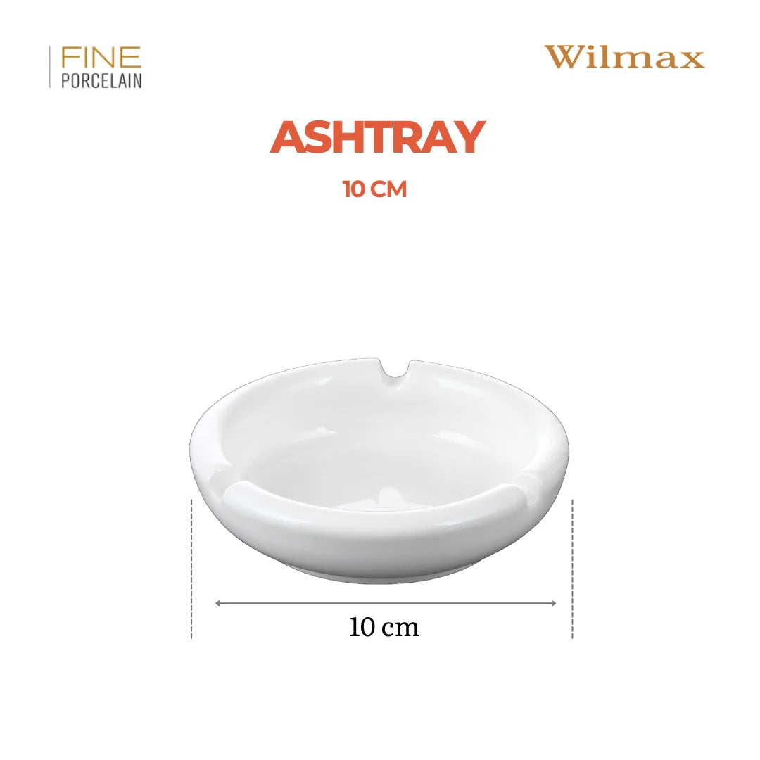 Wilmax Aschenbecher 10 cm Weiß aus Porzellan