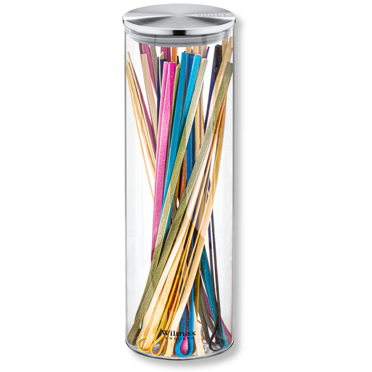Wilmax Vorratsglas 2000 ml mit Edelstahldeckel Transparent