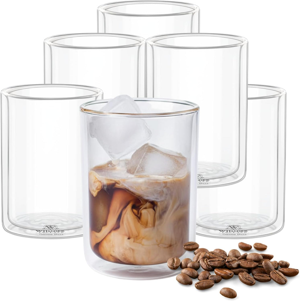 Wilmax Doppelwandiges Glas 300 ml 6er-Set Transparent