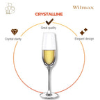 Wilmax Champagnerflöte 260 ml 2er-Set Transparent aus Wilmax Crystalline-Serie