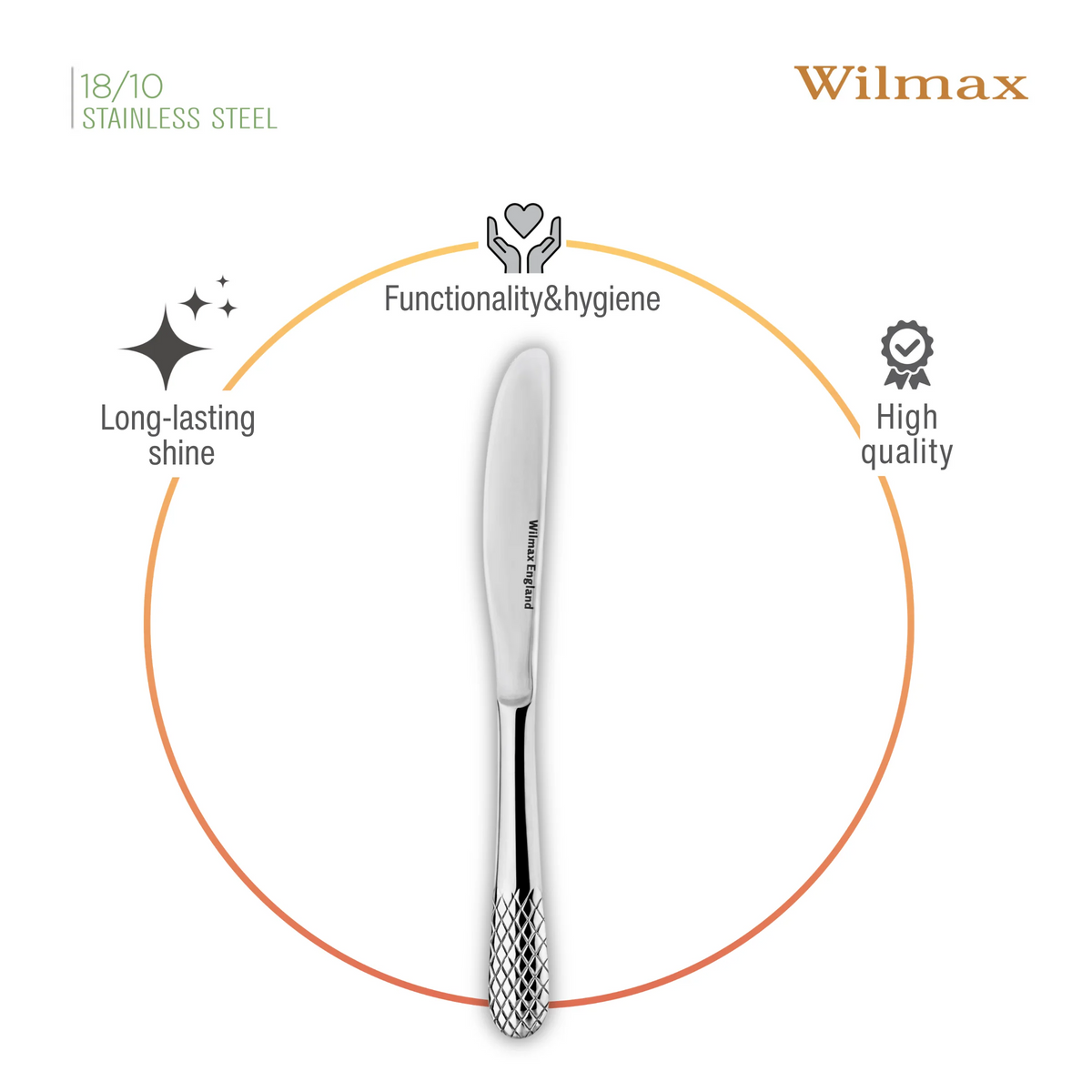 Wilmax Tafelmesser 22 cm Silber aus Edelstahl