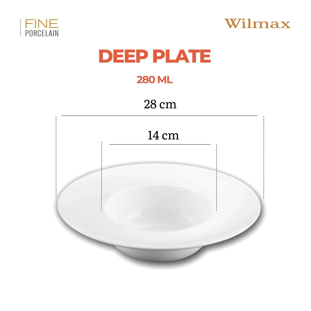 Wilmax Tiefer Teller 28 cm Weiß aus Porzellan