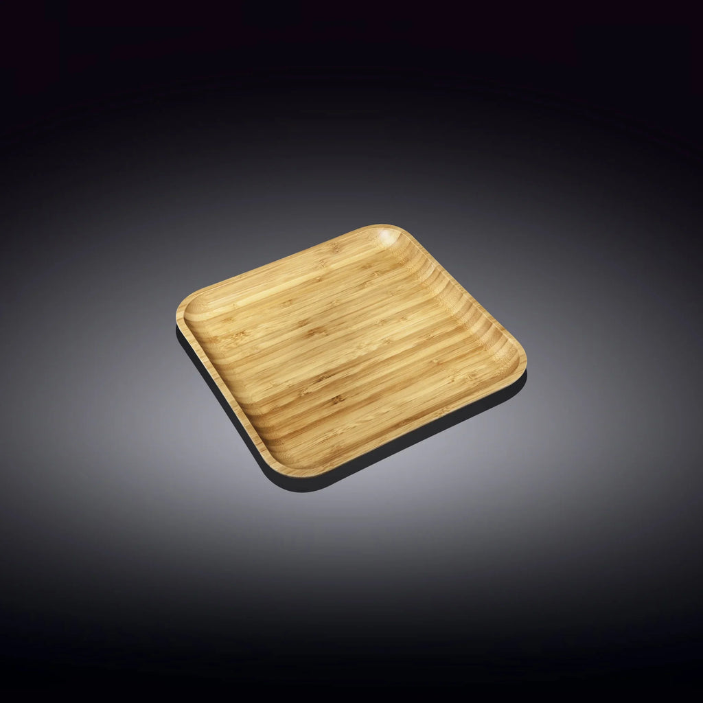 Wilmax Quadratischer Teller 10 × 10 cm Natur aus Bambus