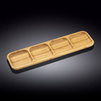 Wilmax Servierplatte mit 3 Fächern 43 × 11,5 cm Natur aus Bambus