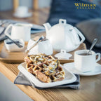 Wilmax Kaffee- und Teekanne mit integriertem Ausgusssieb 1050 ml Weiß aus Porzellan