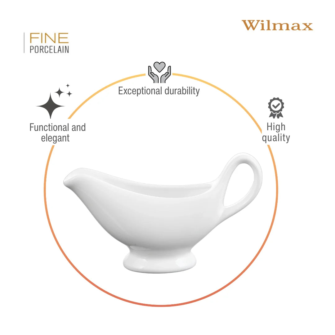 Wilmax Sauciere 170 ml Weiß aus Porzellan
