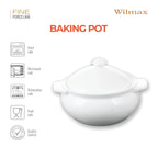 Wilmax Topf mit Deckel 620 ml Weiß aus Porzellan