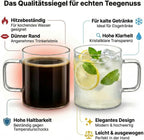 Wilmax Glastasse 500 ml 6er-Set Transparent aus Borosilikatglas