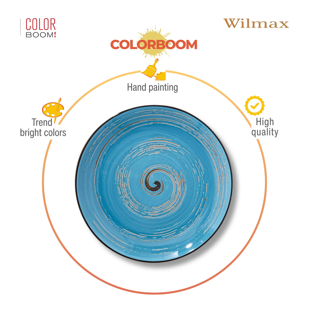 Wilmax Teller 20 cm Blau aus Porzellan