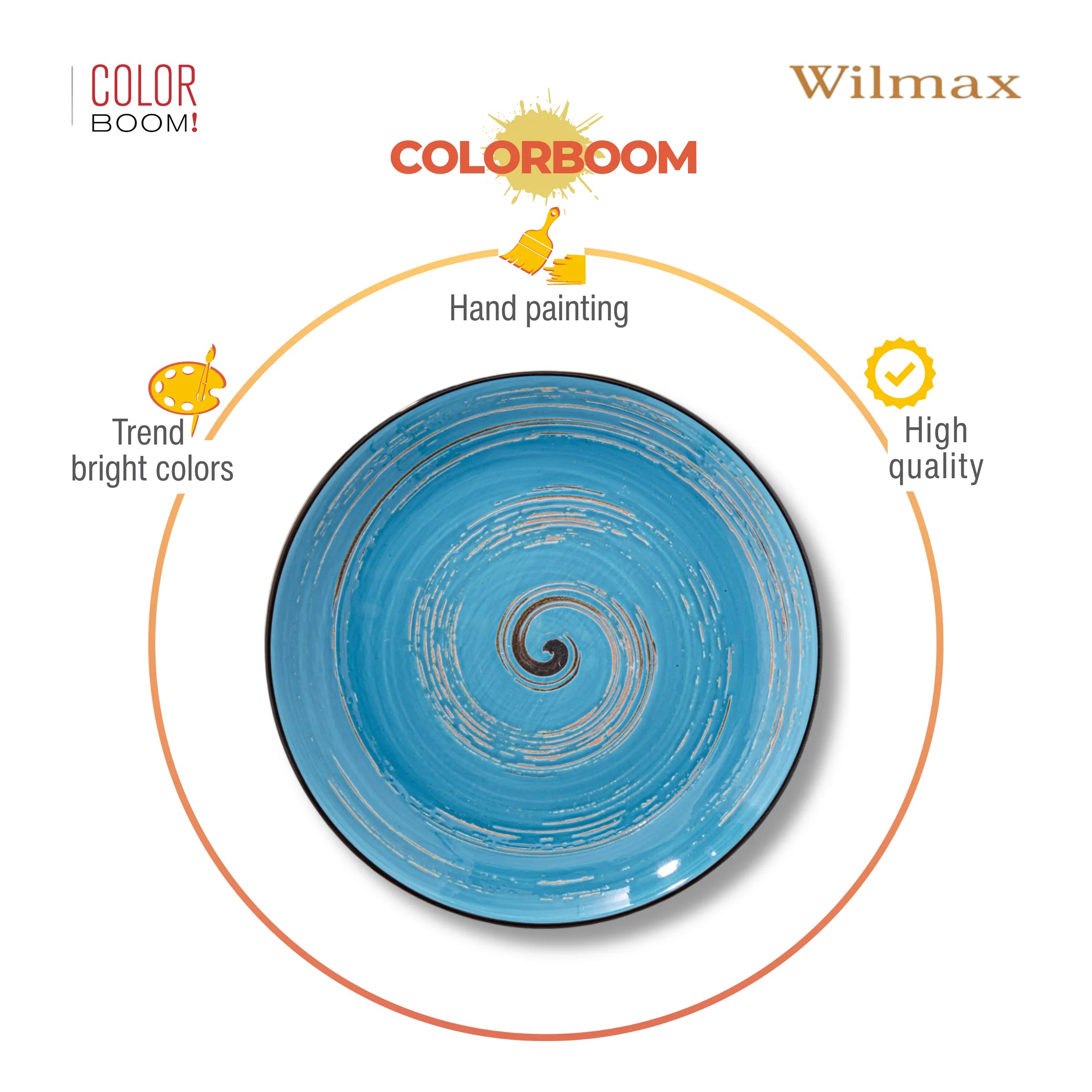 Wilmax Teller 20 cm Blau aus Porzellan