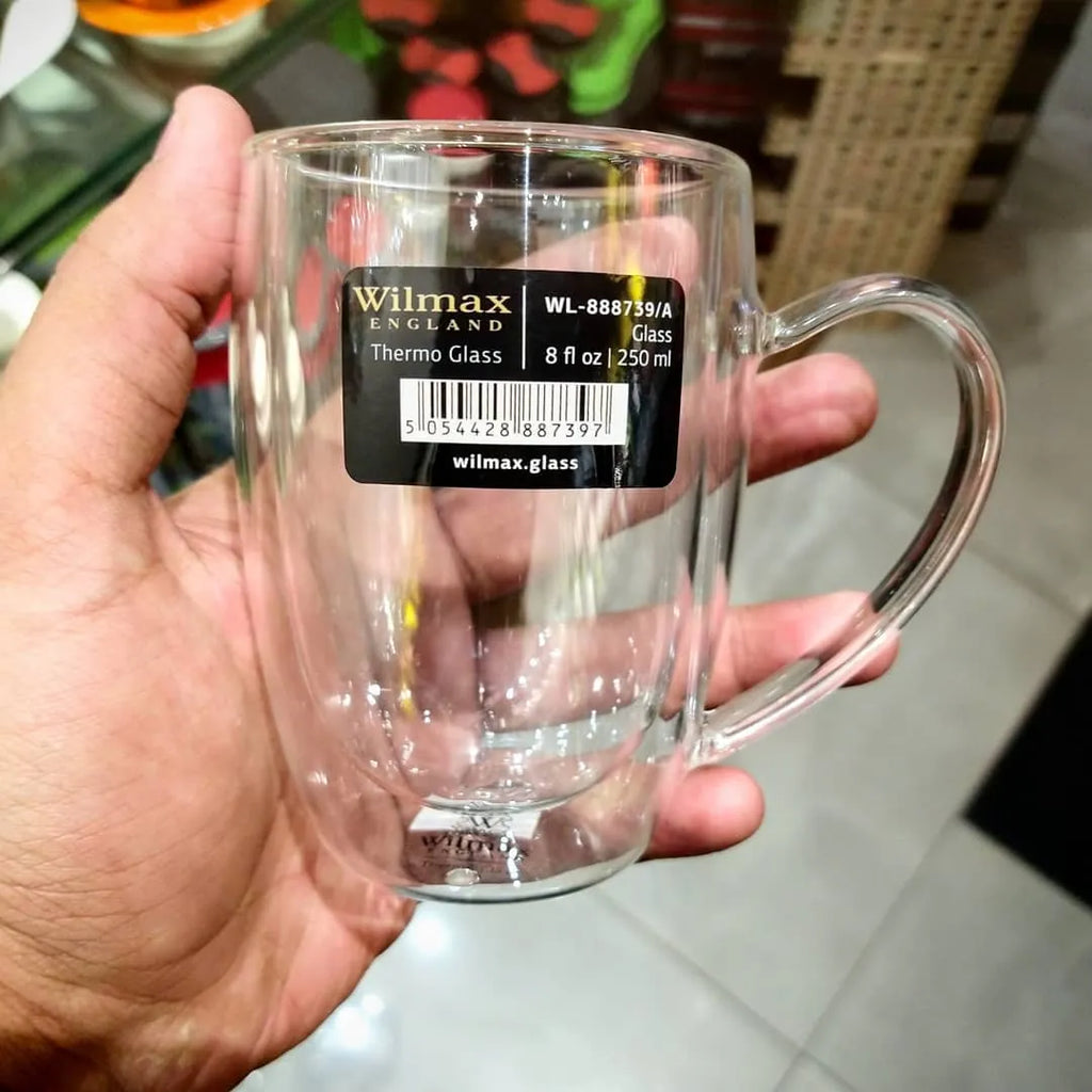 Wilmax Doppelwandiger Becher 400 ml Transparent aus Glas