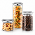 Wilmax Vorratsglas mit Edelstahldeckel 3er-Set