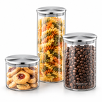 Wilmax Vorratsglas mit Edelstahldeckel 3er-Set