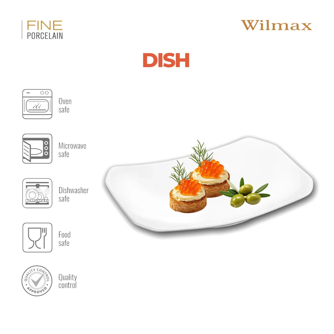 Wilmax ServierPlatte 25,5 × 15 cm Weiß aus Porzellan