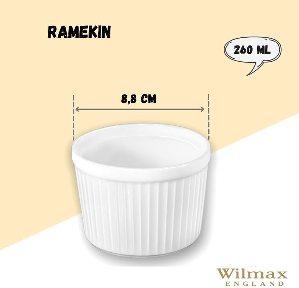 Wilmax Ramekins Ø 8,5 cm 260 ml 2er-Set Weiß aus Porzellan