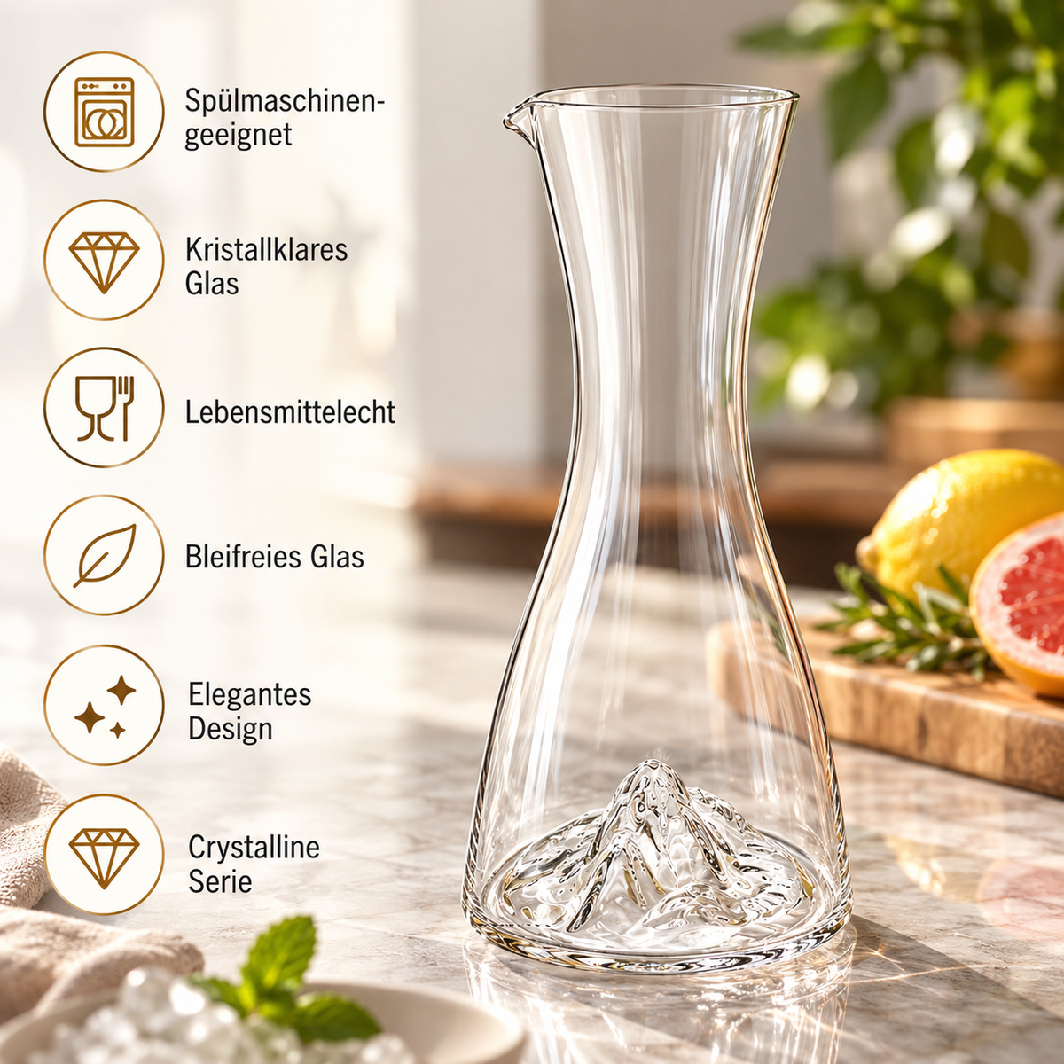 Wilmax Karaffe 1000 ml Transparent aus Wilmax Crystalline-Serie
