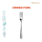 Wilmax Tafelgabel 20 cm 6er-Set Silber aus Edelstahl