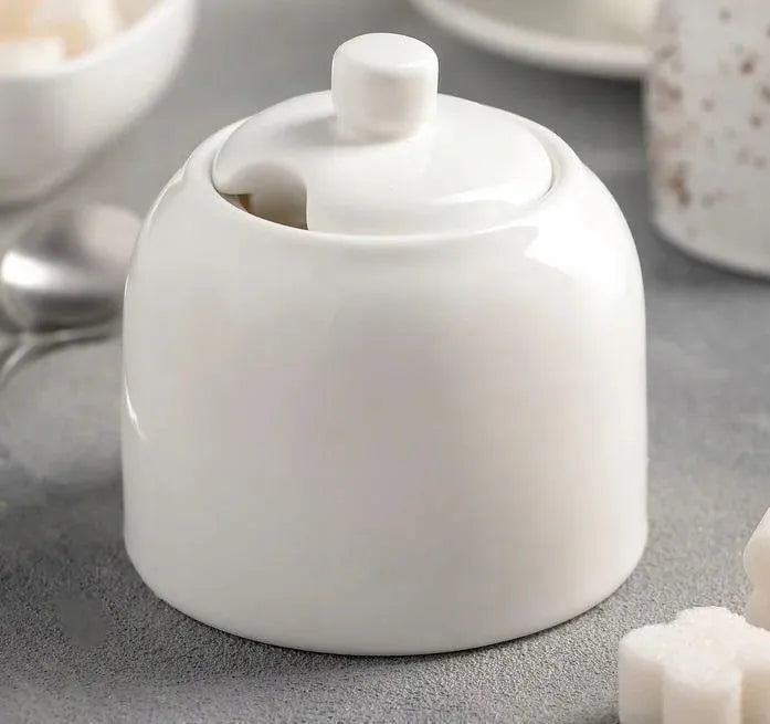 Wilmax Zuckerdose 280 ml Weiß aus Porzellan