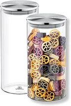 Wilmax Vorratsglas 1300 ml mit Edelstahldeckel 2er-Set Transparent