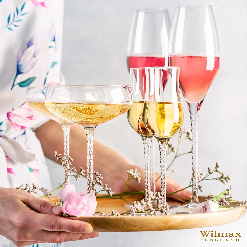 Wilmax Champagnerflöte 300 ml 2er-Set Transparent aus Wilmax Crystalline-Serie