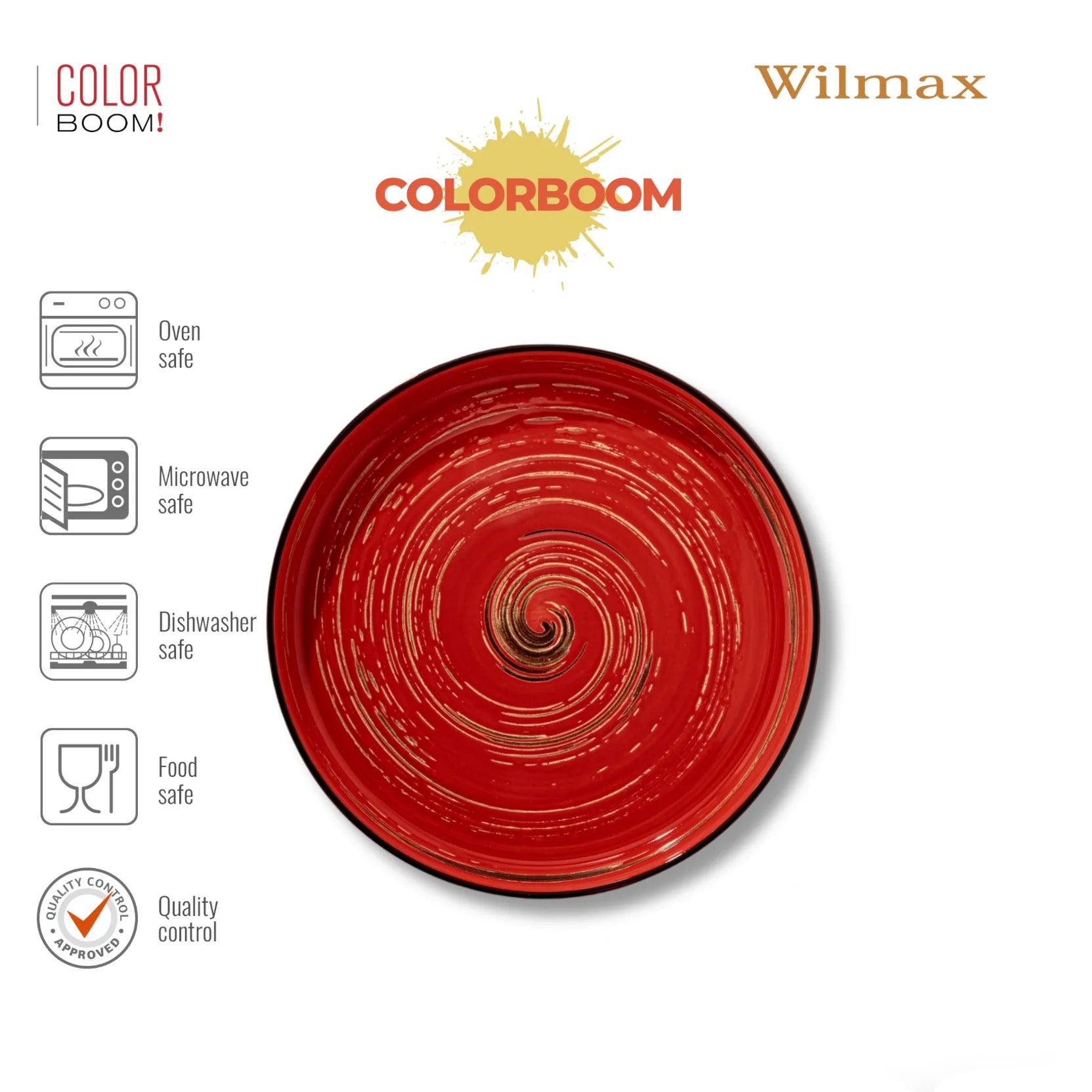 Wilmax Teller 23 cm Rot aus Porzellan