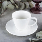 Wilmax Tasse mit Untertassen 180 ml 2er-Set Weiß aus Porzellan