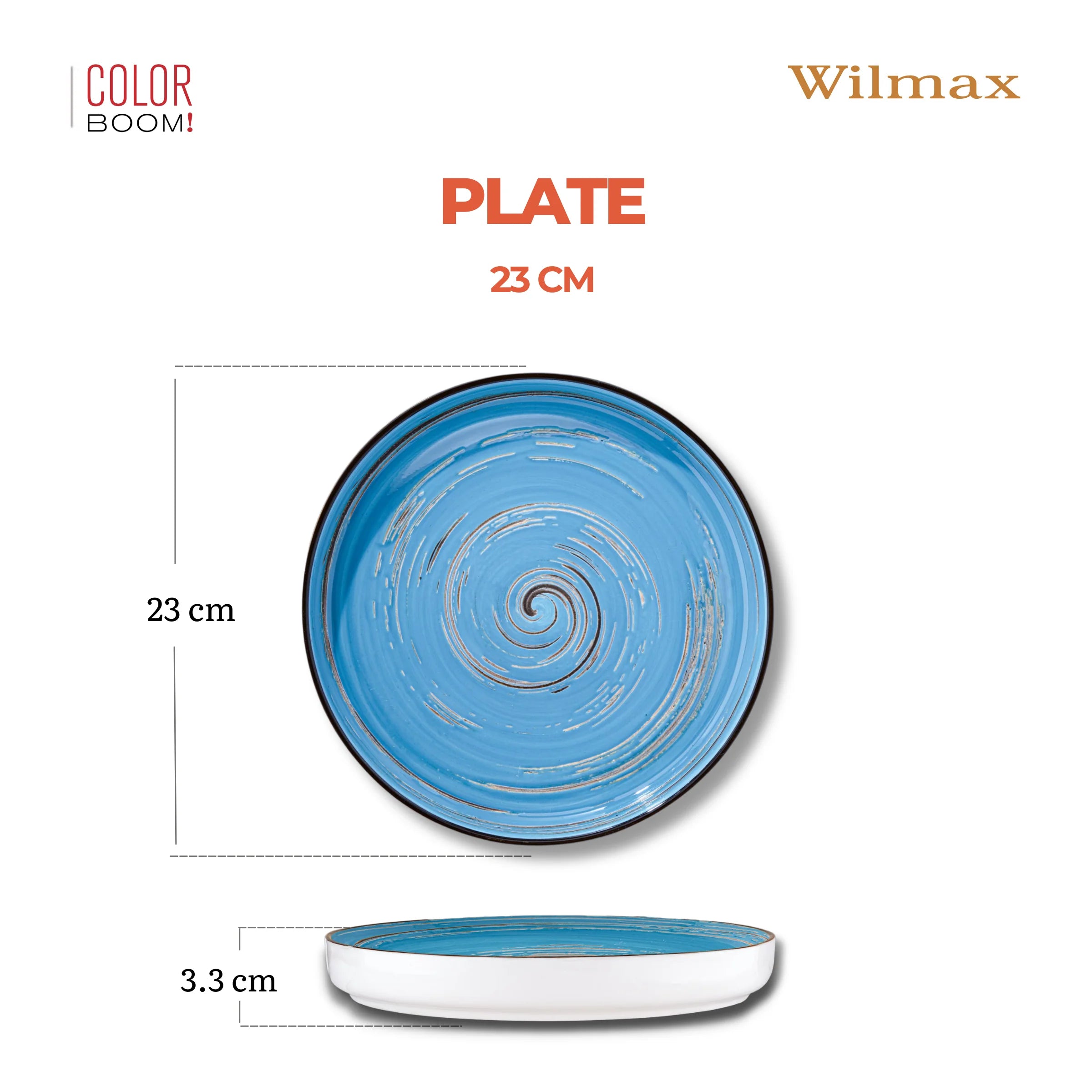Wilmax Teller 23 cm Blau aus Porzellan