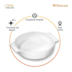 Wilmax Auflaufform mit Griffen 650 ml Weiß aus Porzellan