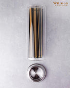 Wilmax Vorratsglas 1800 ml mit Edelstahldeckel 2er-Set Transparent
