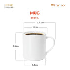 Wilmax Becher 320 ml 2er-Set Weiß aus Porzellan