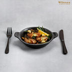 Wilmax Runde Backform 800 ml Schwarz aus Porzellan