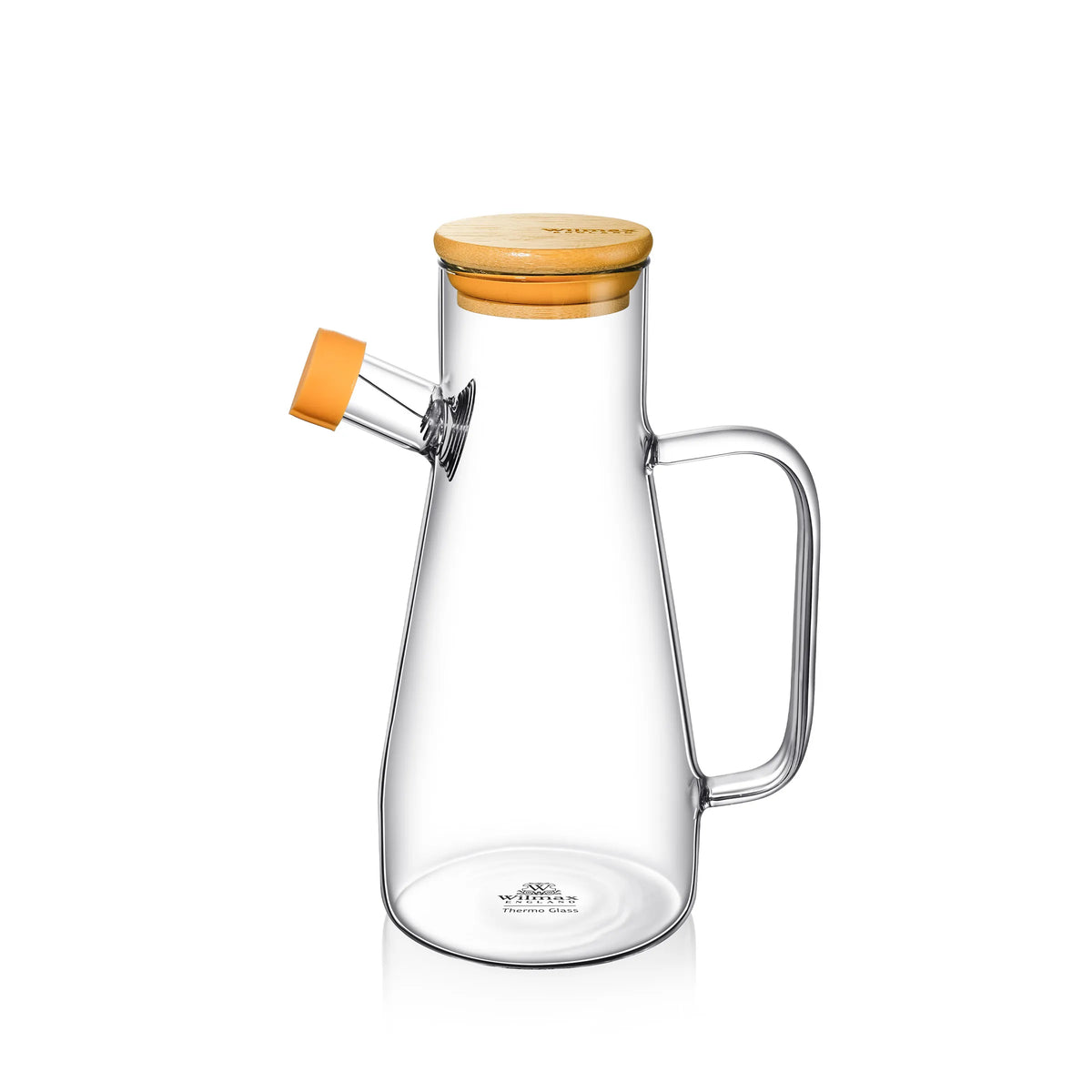 Wilmax Ölflasche 900 ml mit Ausgießer und Filter Transparent aus Glas