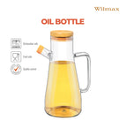 Wilmax Ölflasche 900 ml mit Ausgießer und Filter Transparent aus Glas