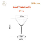 Wilmax Martiniglas 270 ml 6er-Set Transparent aus Wilmax Crystalline-Serie