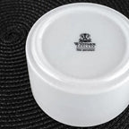 Wilmax Servierset 2-teilig mit Schüssel 20 cm mit Bambusständer Weiß aus Porzellan