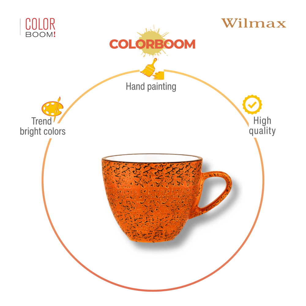 Wilmax Tasse 300 ml Orange aus Porzellan