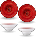 Wilmax Tiefer Teller 22.5 cm 1100 ml Rot Porzellan 2er Set WL-669223/A2