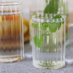 Wilmax Geriffeltes Glas 200 ml Borosilikatglas Transparent WL-888623/A
