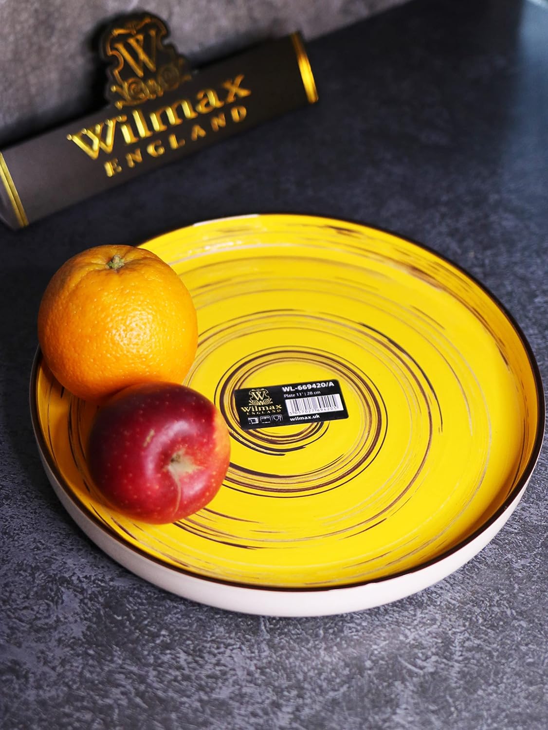Wilmax Teller Spiral Gelb 28 cm – Elegantes Design für stilvolles Servieren – WL-669420/A