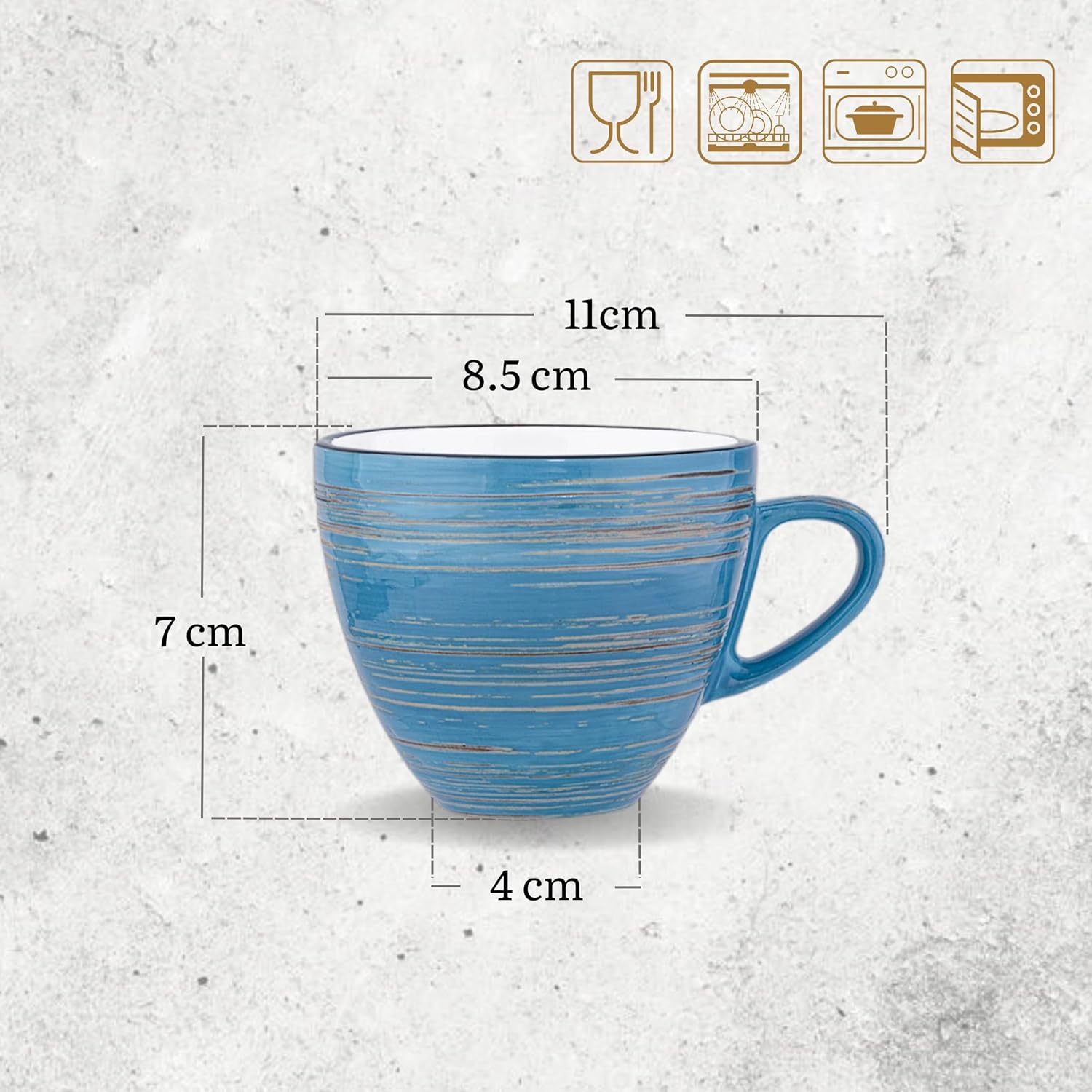 Wilmax Tasse 190 ml Blau aus Porzellan