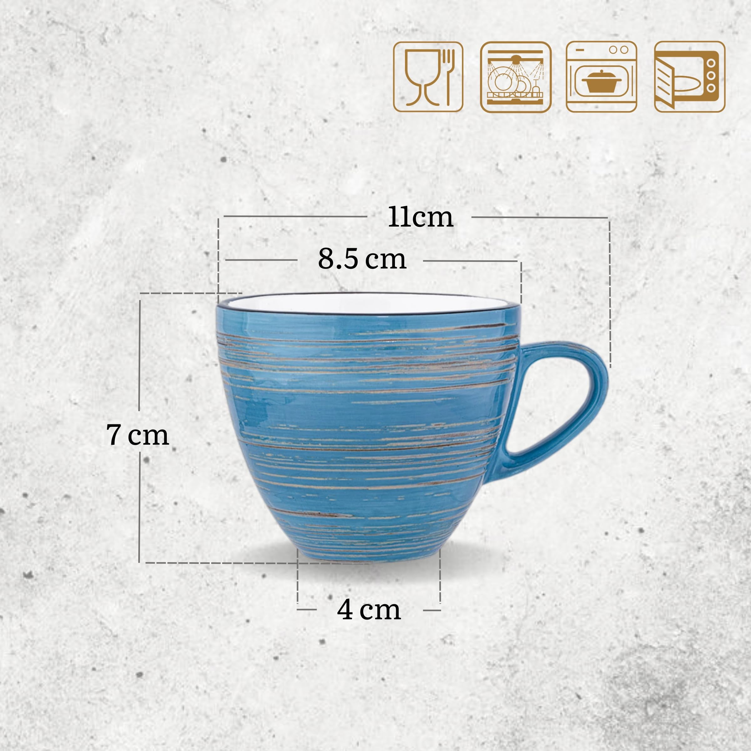 Wilmax WL-669635/A Porzellan Tasse, Blau, 190mL Kapazität